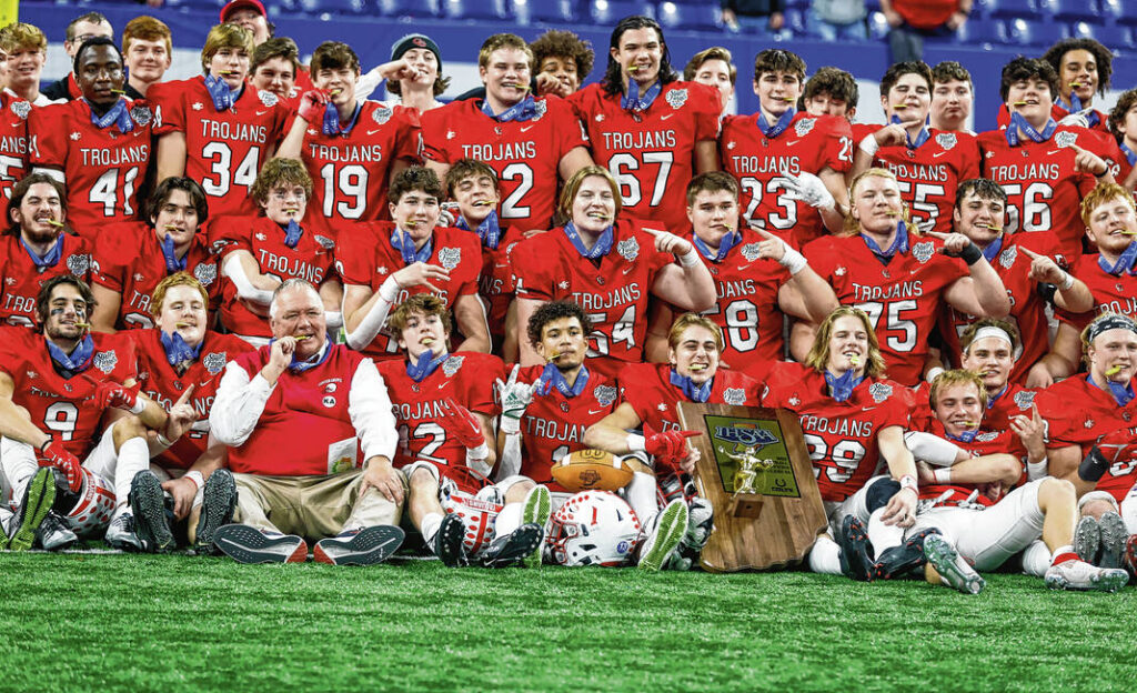 Center Grove’s football team won its third consecutive state championship, routing Fort Wayne Carroll in the Class 6A final in November.  Daily Journal file photo