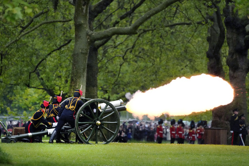 Anniversary of King Charles III's coronation marked with ceremonial gun salutes across London